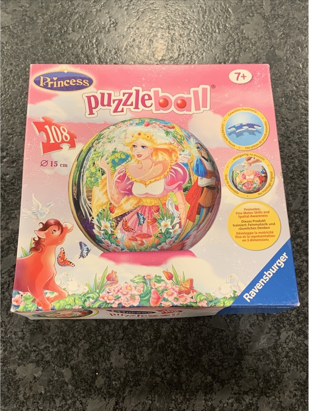 Ravensburger Puzzle Ball Princess Complete 108 Pcs Instructions Stand Excellent